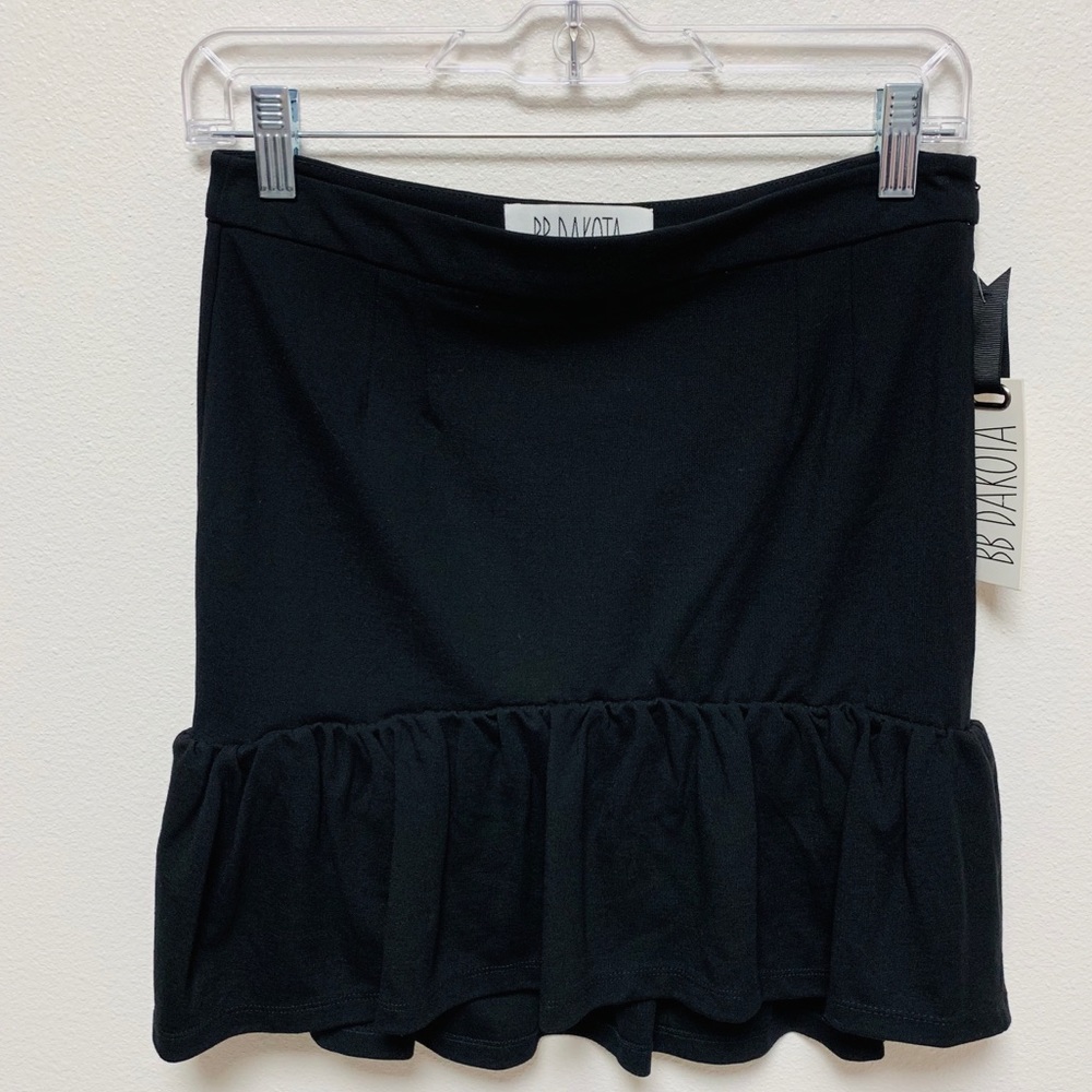 BB Dakota Drop Waist Ponte Ruffle Hem Skirt 8